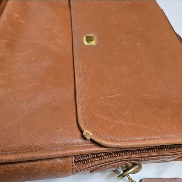 VINTAGE Coach brown leather laptop briefcase messenger bag H7S-0544 - Picture 5 of 15